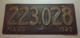 1929 Massachusetts License Plate Tag 223028
