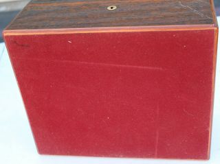 Elie Bleu Thuya Burl Wood Cigar Humidor Hygrometer Box Case w/ Key Tabletier 12