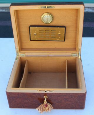 Elie Bleu Thuya Burl Wood Cigar Humidor Hygrometer Box Case w/ Key Tabletier 2