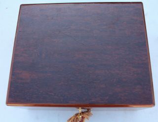 Elie Bleu Thuya Burl Wood Cigar Humidor Hygrometer Box Case w/ Key Tabletier 3