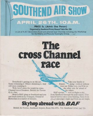 Vintage 1970 Southend Air Show Souvenir Programme