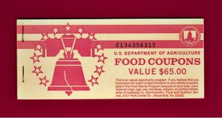 2 Food Stamps Coupons Booklet $65 Complete Booklet: (6 X $10.  00) & (5 X $1.  00)