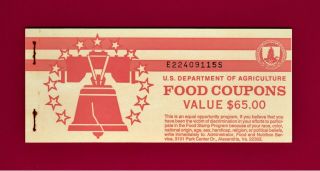 2 Food Stamps Coupons Booklet $65 Complete Booklet: (6 x $10.  00) & (5 x $1.  00) 3