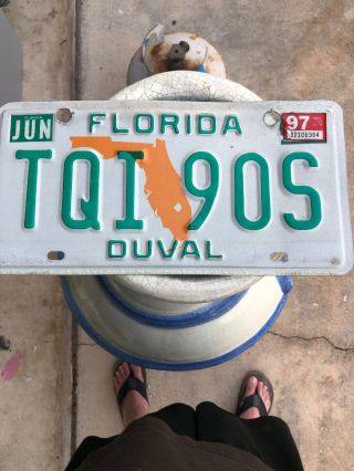 Single Florida License Plate - 1997 - Tqi 90s - Duval County