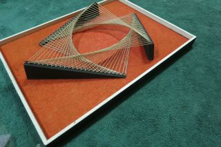 Vintage Mid Century Modern String Art Wall Hanging Nail Abstract 1960s 1970s 2