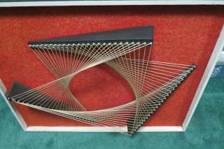Vintage Mid Century Modern String Art Wall Hanging Nail Abstract 1960s 1970s 4