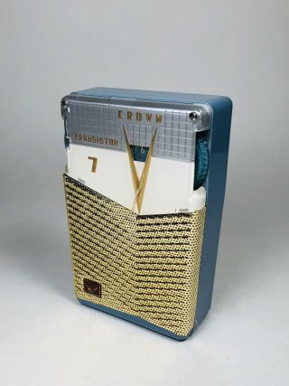 Rare 1950’s Crown Tr - 777 Reverse Painted Transistor Radio From Japan