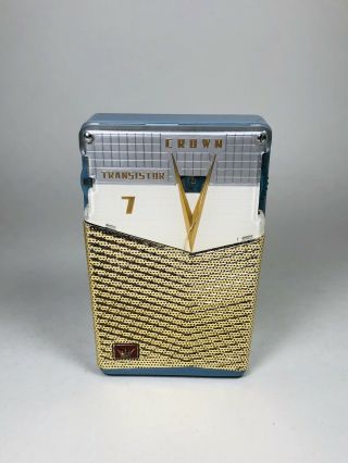 Rare 1950’s CROWN TR - 777 Reverse Painted Transistor Radio From Japan 2