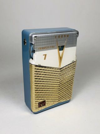 Rare 1950’s CROWN TR - 777 Reverse Painted Transistor Radio From Japan 3