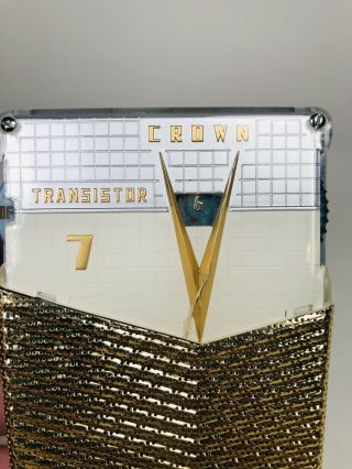 Rare 1950’s CROWN TR - 777 Reverse Painted Transistor Radio From Japan 7