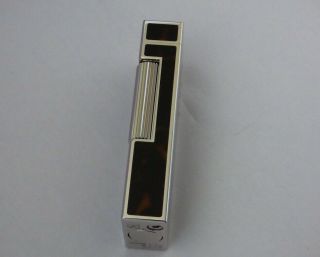 Dunhill Rollagas ' Pipe ' Lighter Brown/Black Lacquer/Palladium Trim - Fully Boxed 3