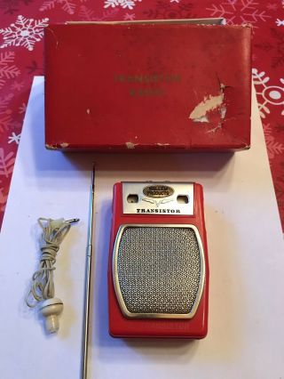 1950s - 60s Rare Wallem Products 2 Transistor Boys Radio W/ Box & Acces.
