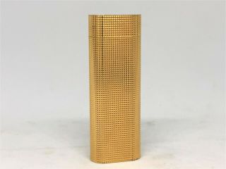 Auth Cartier Must De K18 Gold - Plated Checkered Lighter Gold (5455)