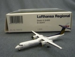 Herpa Lufthansa Regional Bombardier Dash 8 1:500 Scale Die Cast Model Prop Plane