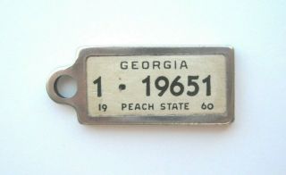 Georgia 1960 Dav Keychain License Plate Tag