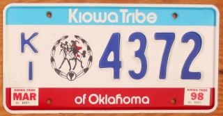1998 Oklahoma License Plate Number Tag – Kiowa – Plate