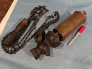 Brass Buckeye Dayton Ohio Steam Whistle With Pull Chain