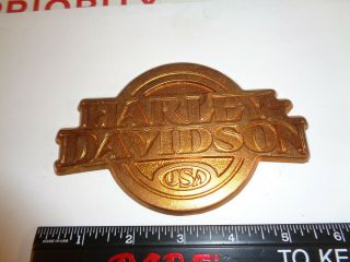 Vintage Harley - Davidson Usa Copper Metal Emblem Name Plate Sign (d3)
