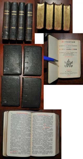 Breviarium Romanum Roman Breviary Vulgate Psalms Dessain 1908 4 Vol.  Complete