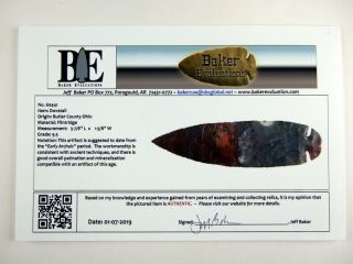 Fine 5 7/8 inch Ohio Dovetail Point with Arrowheads Artifacts 7