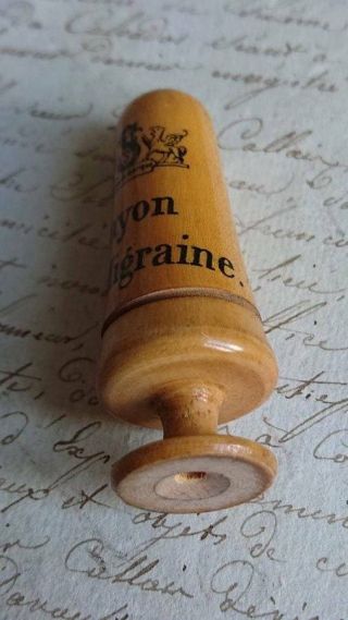 ANTIQUE FRENCH APOTHECARY PHARMACIE WOODEN CRAYON A MIGRAINE c1900 5