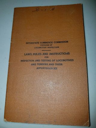 Interstate Commerce Commission Laws Rules And Instructions 1915