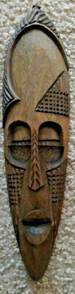 African Tribal Wooden Mask Hand Carved Made In Kenya