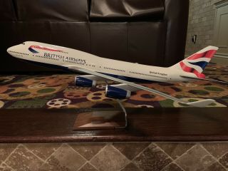 Pacmin 1/100 British Airways Boeing 747 - 400 “united Kingdom” Union Flag Model