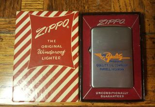 Unfired 1960 Vintage Zippo Lighter Quality Oil Company Purcell,  Oklahoma