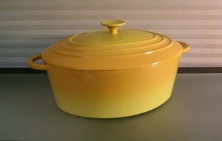 French Enamel Cast Iron Yellow Dutch Oven Pot 5.  75 Qt 31 Staub Oval