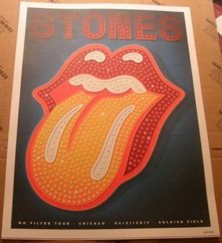 The Rolling Stones No Filter Tour Poster Chicago Ill 6 - 21 - 19 Soldier Field Low