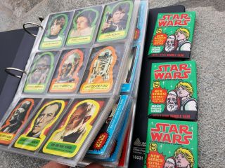 1977 Star Wars Cards Master Set 1 - 5 W/ Stickers &3 Wax Packs