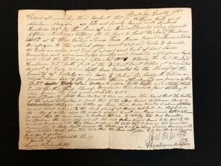1799 Virginia Handwritten Bond 10¢ Embossed Revenue
