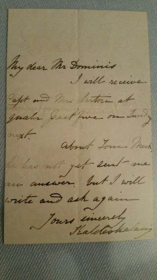 Queen Emma signed letter signed with envelope addressed to Mr.  Dominis 5