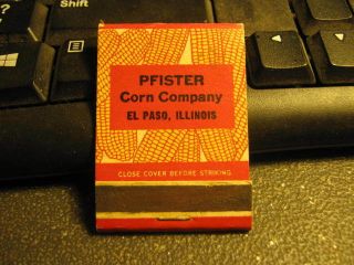 Vintage Matchbook The 187 Hybrids Pfister Corn Company El Paso Illinois