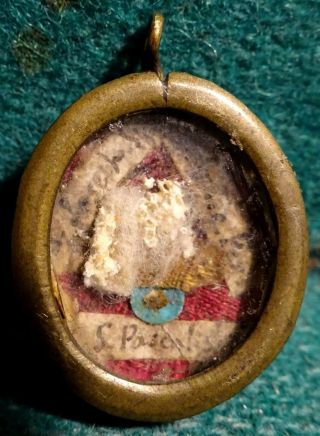 Antiq 19th Reliquary With Relic St Paschal,  Other 2 Sts.  W/ Seal