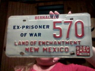 1992 Mexico Ex - Prisoner Of War License Plate