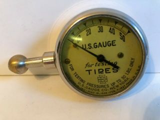 Vintage Tire Pressure Gauge,  U.  S.  Gauge 0 - 50 Lbs.