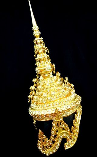 CHADA Man Ram Thai crystal Headdress Crown Dancer Costume Handmade Collectible 5