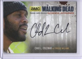 Walking Dead Season 4 Pt 1 Autograph Card Clc2 Chad Coleman As Tyrese Silver Sfc