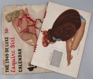 The 1949 Deluxe Esquire Girl Calendar With Envelope Vintage Al Moore Pin - Ups