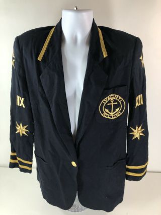 Vintage Hw York Yacht Club Uniform Jacket Captain Costume Gold Embroidered M