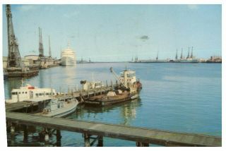 (f 34) Postcard - Australia - Wa - Harbour & Port Of Fremantle Cruise Ship 1967
