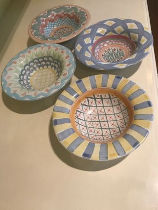 mackenzie childs Bowls And Plates 4 Each 7