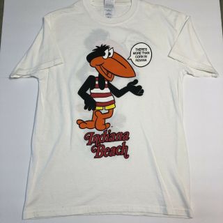 Indiana Beach T - Shirt - Size M - White - More Than Corn In Indiana Crow
