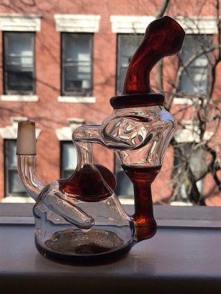 CUSTOM Doom Glass Recycler Honeycomb Water Pipe w/ 3