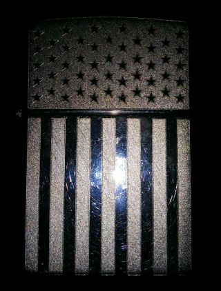 2006 Collectible Zippo American Flag Cigarette Lighter Made In Usa Silver Toned
