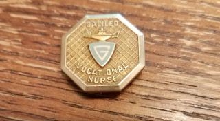 Vintage Galileo Vocational Nurse Pin Or Brooch Marked 1/10 10k On Back.