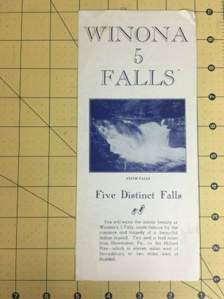 Vintage Travel Brochure Winona 5 Falls Five Distinct Falls Milford Pennsylvania
