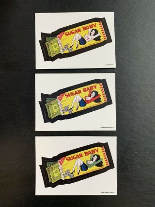 Lost Wacky Packages 4th Series All 3 Variants Sugar Baby X,  Red And Green